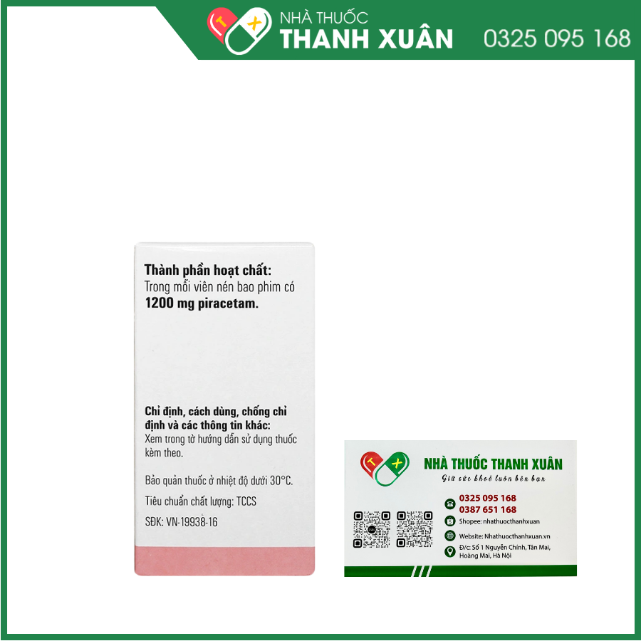 Piracetam - Egis 1200mg điều trị các triệu chứng của hội chứng tâm thần thực thể